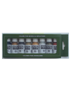 Set de Pinturas Acrílicas Metálicas Vallejo 8 x 18 ml