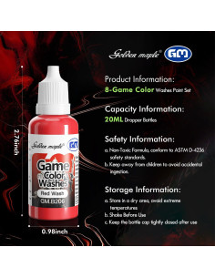 Set de Lavados de Pintura Golden Maple 8 Colores 20ml 2