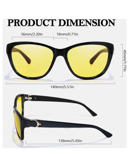 Gafas de Visión Nocturna TJUTR Polarizadas Tinte Amarillo Gafas de Visión Nocturna TJUTR Polarizadas Tinte Amarillo