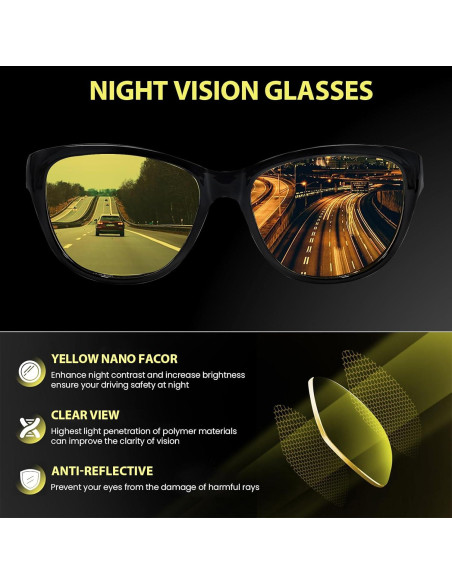 Gafas de Visión Nocturna TJUTR Polarizadas Tinte Amarillo Gafas de Visión Nocturna TJUTR Polarizadas Tinte Amarillo