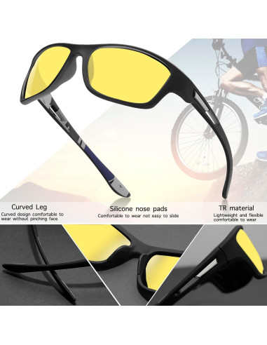 Gafas de conducción nocturna Tskestvy polarizadas 16x5.1 cm