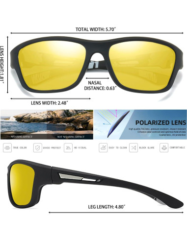 Gafas de conducción nocturna Tskestvy polarizadas 16x5.1 cm