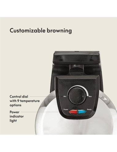 Máquina de Waffles BELLA Rotativa Acero Inoxidable 9 Niveles