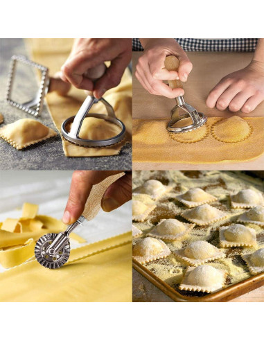 Cortador de Ravioles MASTER FENG con Rodillo y Moldes