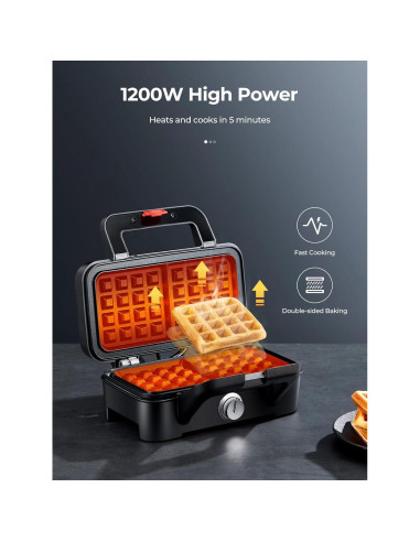 Máquina de Sandwich 3 en 1 AMEGAT con Placas Removibles