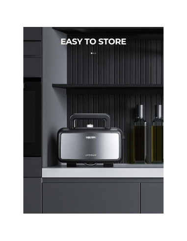 Máquina de Sandwich 3 en 1 AMEGAT con Placas Removibles