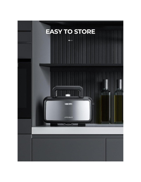 Máquina de Sandwich 3 en 1 AMEGAT con Placas Removibles