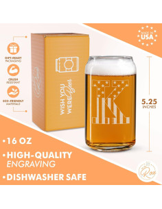 Vaso de Cerveza Monograma On The Rox K 340g Apto Lavavajillas 2