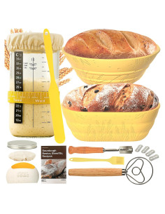 Kit de Horneado de Pan Sourdough BICRET 34 oz con Cestas