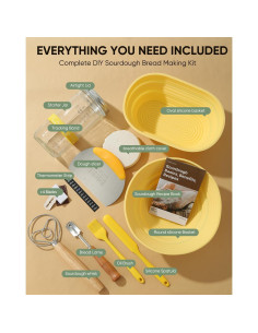Kit de Horneado de Pan Sourdough BICRET 34 oz con Cestas 2