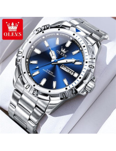 Reloj OLEVS Hombre 5560 Acero Inoxidable Azul Lujo 2