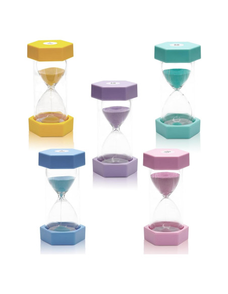 Set 5 Relojes de Arena SANDTIMER 3-30 Minutos Macaron