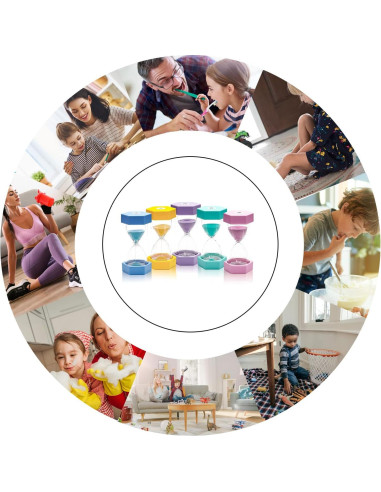 Set 5 Relojes de Arena SANDTIMER 3-30 Minutos Macaron