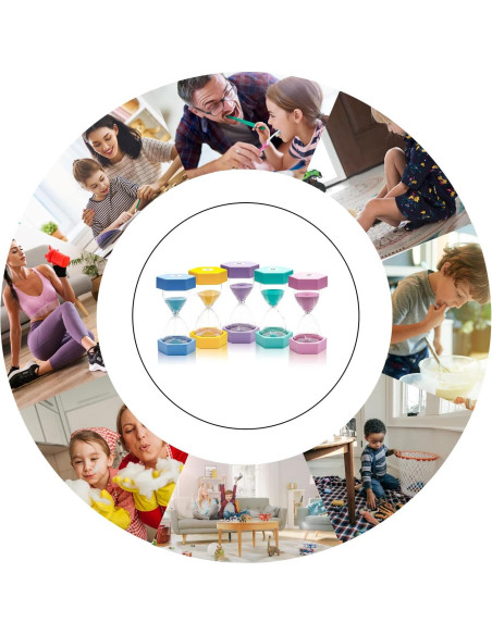 Set 5 Relojes de Arena SANDTIMER 3-30 Minutos Macaron