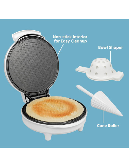Hacedor de Conos y Cuencos de Waffle CucinaPro 350W Antiadherente