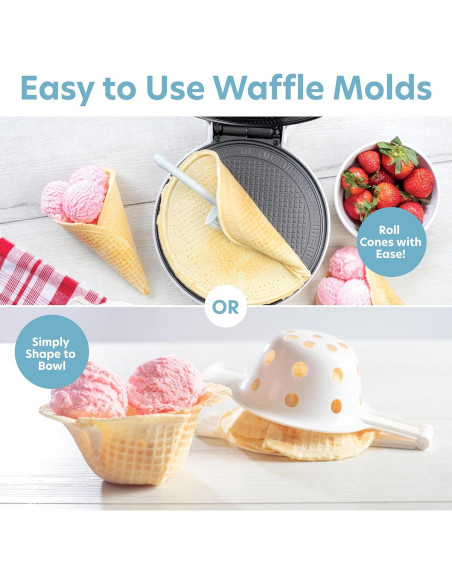 Hacedor de Conos y Cuencos de Waffle CucinaPro 350W Antiadherente