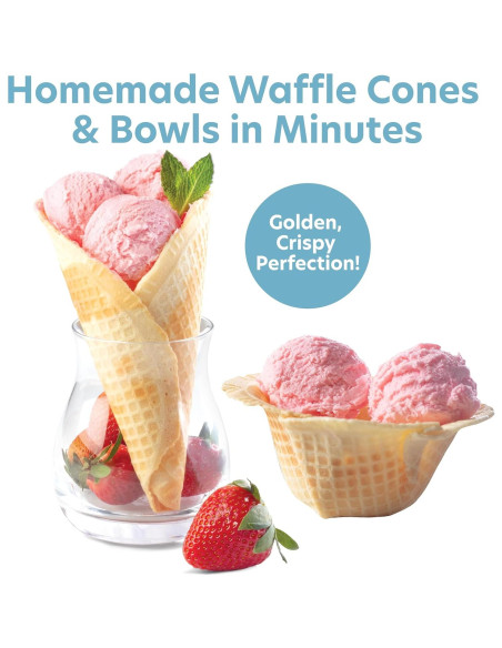 Hacedor de Conos y Cuencos de Waffle CucinaPro 350W Antiadherente