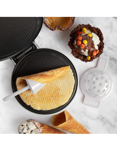Hacedor de Conos y Cuencos de Waffle CucinaPro 350W Antiadherente