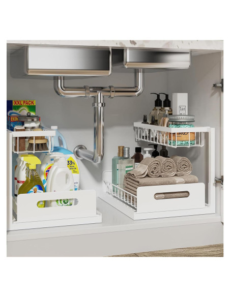 Organizador Bajo Fregadero REALINN 2 Niveles Blanco