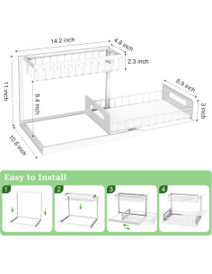 Organizador Bajo Fregadero REALINN 2 Niveles Blanco 2