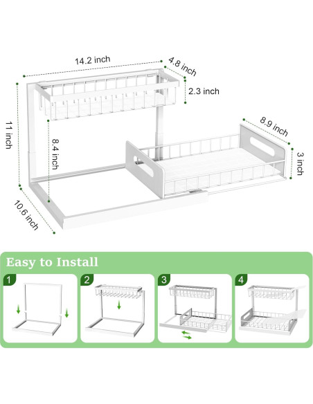 Organizador Bajo Fregadero REALINN 2 Niveles Blanco