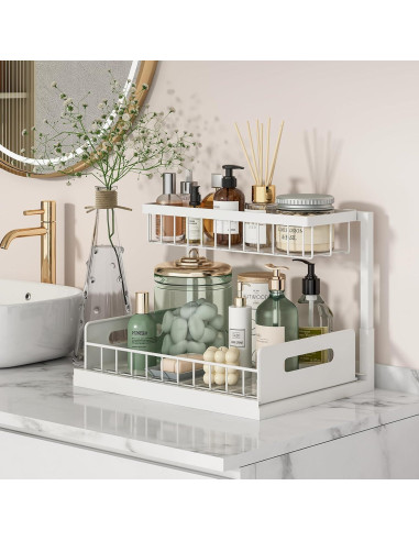 Organizador Bajo Fregadero REALINN 2 Niveles Blanco