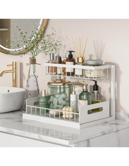 Organizador Bajo Fregadero REALINN 2 Niveles Blanco