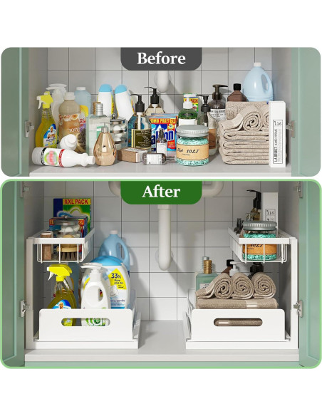 Organizador Bajo Fregadero REALINN 2 Niveles Blanco