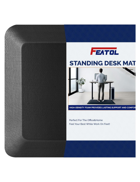 Alfombra Antifatiga FEATOL 70x24 cm Acolchada Negra