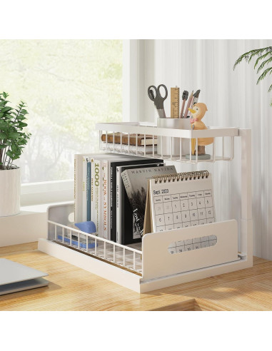 Organizador Bajo Fregadero REALINN 2 Niveles Blanco