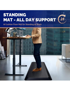 Alfombra Antifatiga FEATOL 70x24 cm Acolchada Negra 2