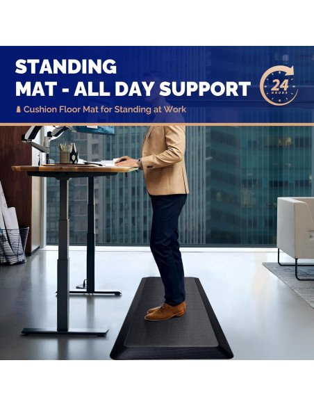 Alfombra Antifatiga FEATOL 70x24 cm Acolchada Negra