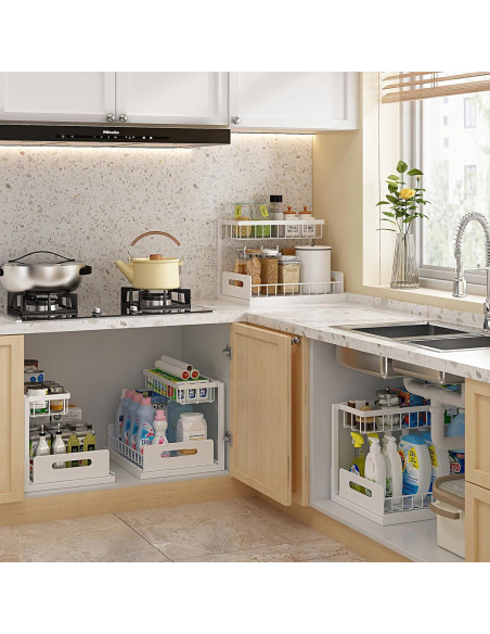 Organizador Bajo Fregadero REALINN 2 Niveles Blanco