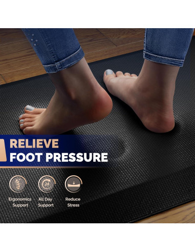 Alfombra Antifatiga FEATOL 70x24 cm Acolchada Negra