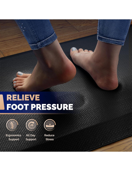 Alfombra Antifatiga FEATOL 70x24 cm Acolchada Negra