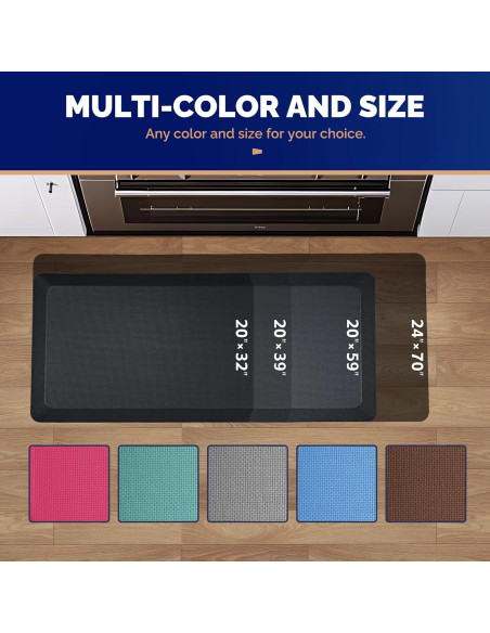 Alfombra Antifatiga FEATOL 70x24 cm Acolchada Negra