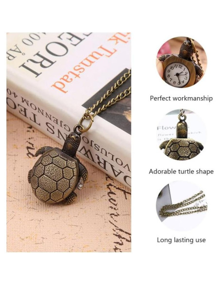 Reloj de bolsillo Hemobllo tortuga vintage colgante 80x2.5cm