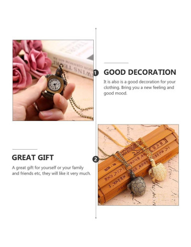 Reloj de bolsillo Hemobllo tortuga vintage colgante 80x2.5cm