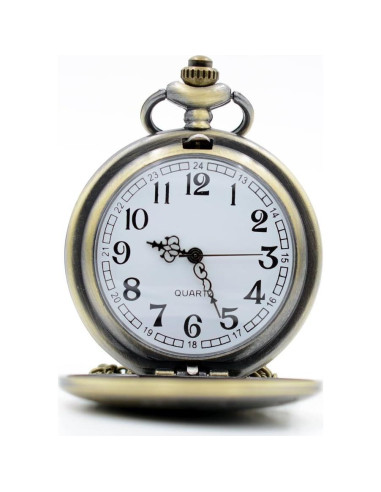 Reloj de bolsillo KDJSTORE Cuarzo con cadena y caja regalo