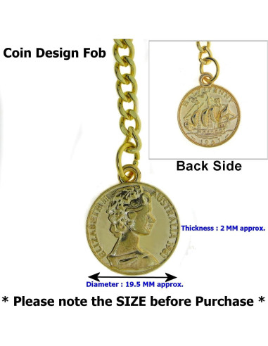 Cadena de Reloj Albert Dorada con Fob Medalla 30 cm