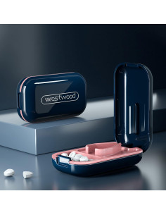 Cortador de Pastillas MAIAHU Azul, Divisor de Pastillas Compacto 2