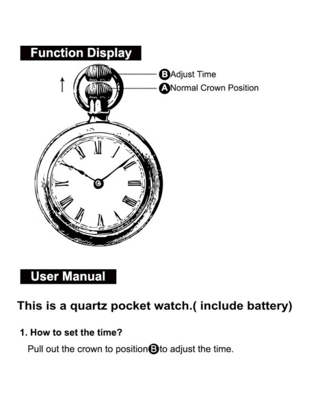 Reloj de bolsillo KDJSTORE PW02 Cuarzo Analógico Vintage