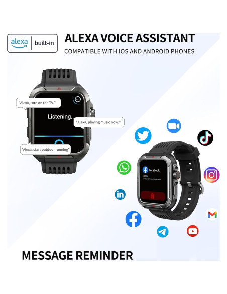 Reloj Inteligente Keeponfit S01 con Alexa y 100 Modos Deportivos