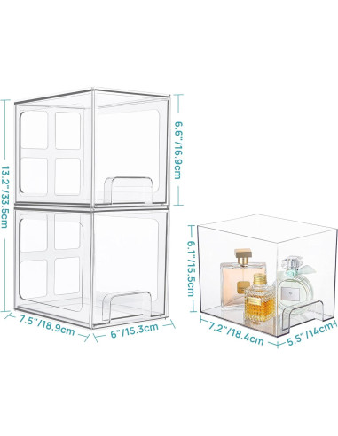 Cajones de Almacenamiento Apilables Vtopmart 4 Piezas 16.76 cm