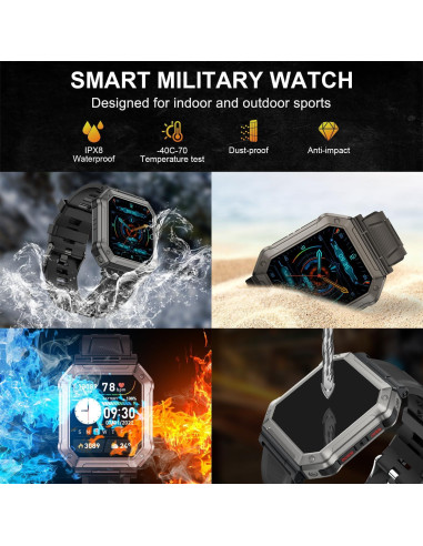 Reloj Inteligente Kimeag H31 Fitness Impermeable Negro