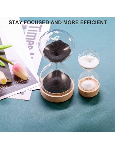 Reloj de Arena SuLiao 30 Min y 5 Min con Base de Madera