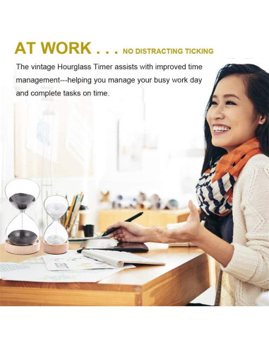 Reloj de Arena SuLiao 30 Min y 5 Min con Base de Madera