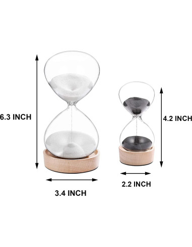 Reloj de Arena SuLiao 30 Min y 5 Min con Base de Madera