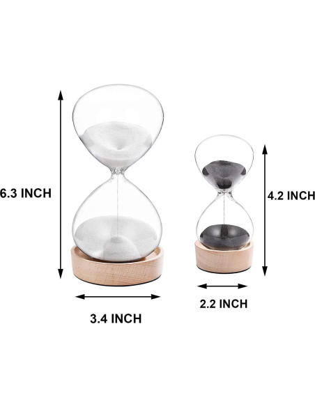 Reloj de Arena SuLiao 30 Min y 5 Min con Base de Madera