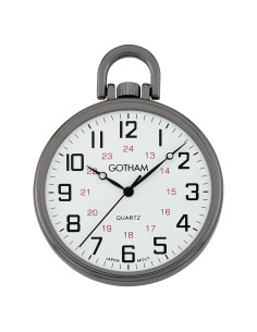 Reloj de bolsillo Gotham GWC15026B gunmetal 44mm con cadena